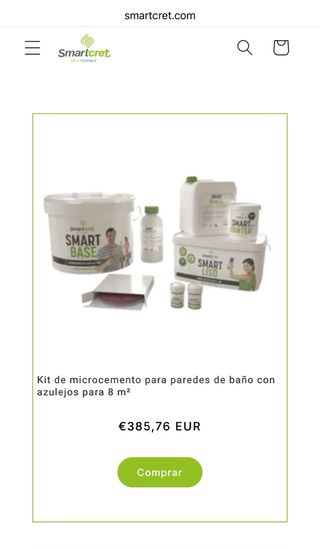 Kit microcemento paredes baño 8 m² SmartCret