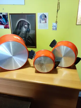 SET DI 3 PENTOLE VINTAGE ROSSE