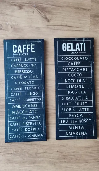 2 Cuadros Decorativos Caffè y Gelati