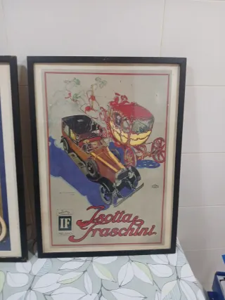 Cuadros antiguos de coches y motos