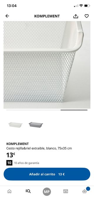 Cesto Rejilla Metal Blanco Ikea