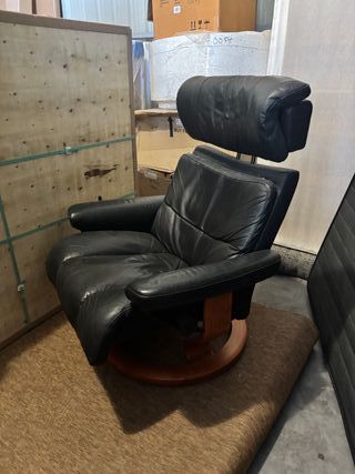 Sillón Lazy Boy Negro Cuero