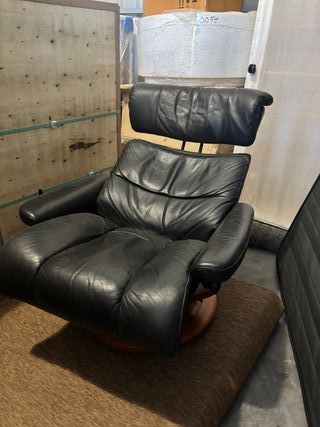Sillón Lazy Boy Negro Cuero