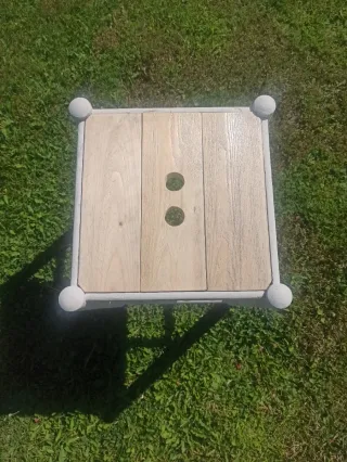 Taburete de madera restaurado