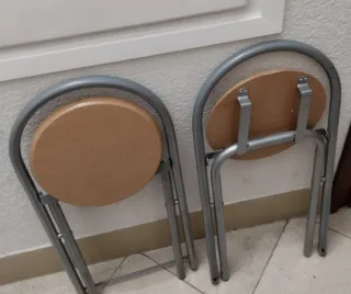 2 Taburetes Madera y Metal