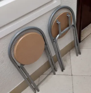 2 Taburetes Madera y Metal