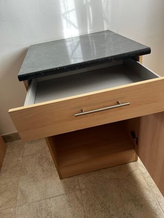 Mueble de cocina madera y mármol