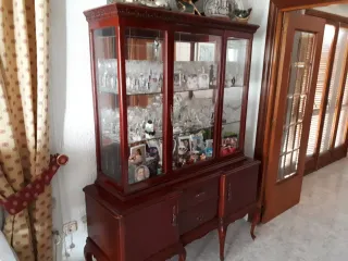 Vitrina madera maciza cristalera 3 cuerpos