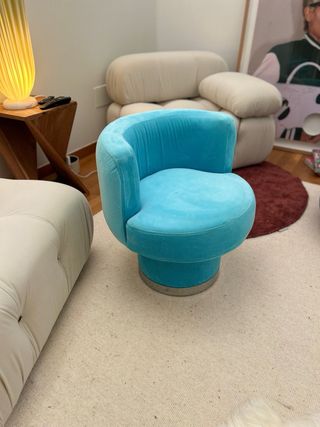 2 Sillones Vintage pana Azul Años 50