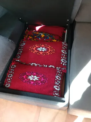 Sofá Cama Gris Tela