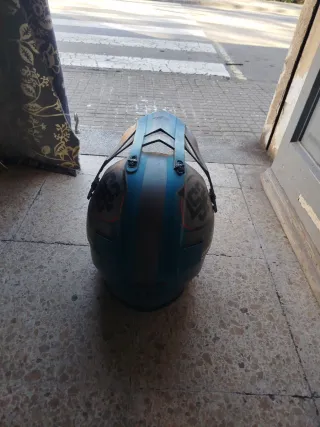 Casco Moto Cross Negro y Azul