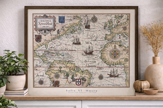 Mapa Antiguo Nuevo Mundo - Reproducción