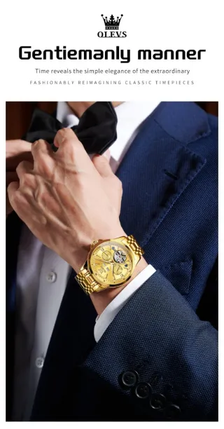 Reloj OLEVS Automático Dorado Hombre