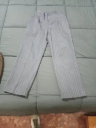Pantalón fallero rayas gris y blanco