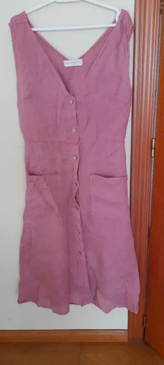 Vestido rosa botones