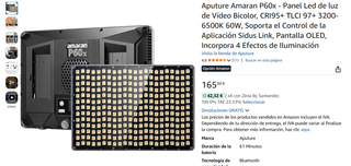Aputure Amaran P60x - Panel Led de luz de Vídeo