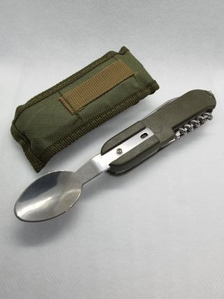 Juego de cubiertos plegables con funda 10 en 1