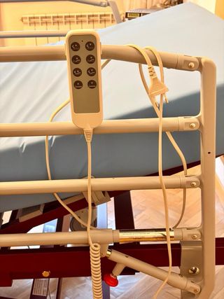 Cama articulada eléctrica con colchón antiescaras.