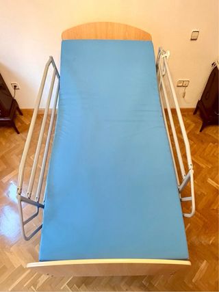 Cama articulada eléctrica con colchón antiescaras.