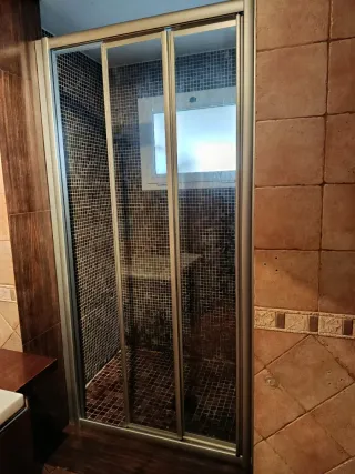 Mampara de ducha cristal y metal