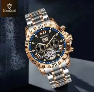 Reloj Automático BINBOND Hombre Oro/Plata
