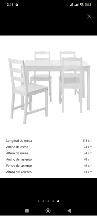 Mesa JOKKMOKK con 4 Sillas Ikea