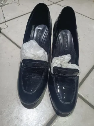 Scarpe Albano Nere Vernice Tacco