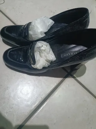 Scarpe Albano Nere Vernice Tacco