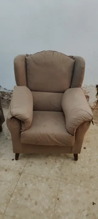 Sofá individual tela beige