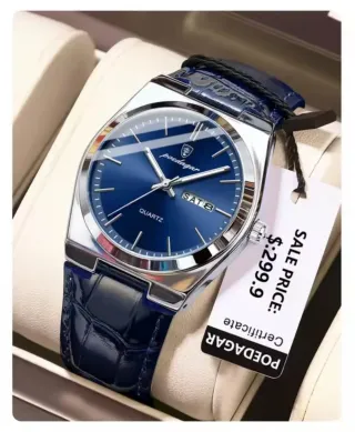 Reloj POEDAGAR Hombre Azul y Plateado