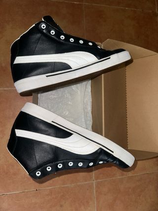 Puma Court Mid Zapatillas Negras y Blancas