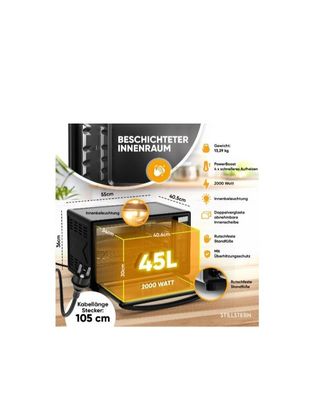 Horno sobre mesa, mini horno de 45L Grill