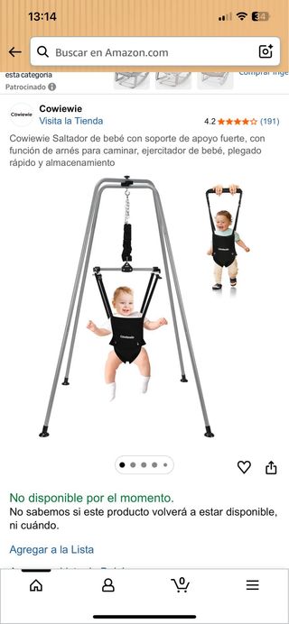 Saltador para bebé con soporte de apoyo fuerte