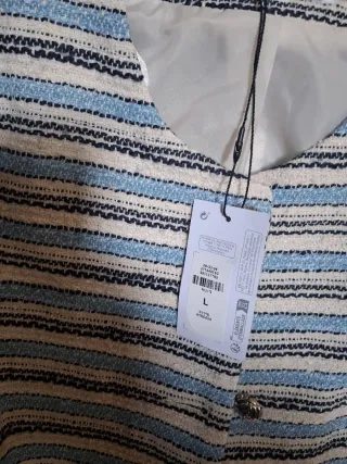 Chaqueta de rayas azul y blanco