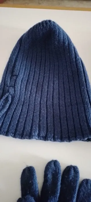 Set Cappello e Guanti Romeo Gigli Blu/Nero