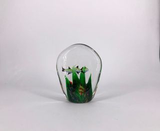 Fermacarte Murano vintage pesci e piante