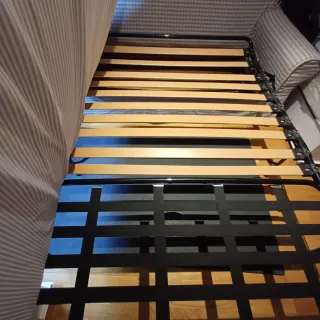 Sofá Cama Tela Cuadros Azul Beige