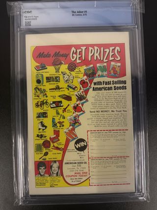 COMIC THE JOKER No 1 CGC 9.6 ¡¡¡¡ GRADEADO TOP