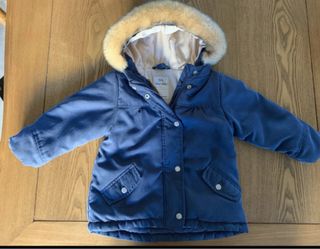 Giacca Parka Bambino Blu con Cappuccio