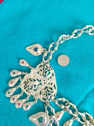 Cinturón vintage metal dorado y multicolor 90 cms