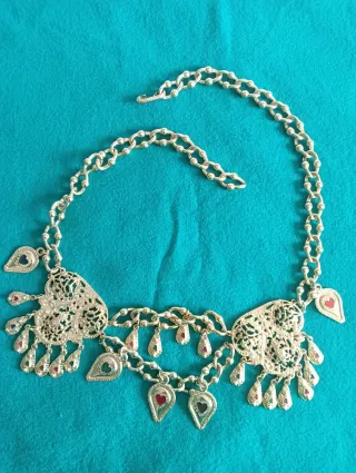 Cinturón vintage metal dorado y multicolor 90 cms