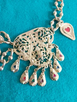 Cinturón vintage metal dorado y multicolor 90 cms