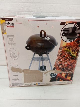 AKTIVE Barbacoa carbón portátil redonda 46x89 cm