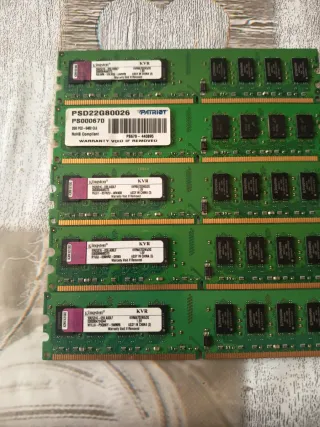 5 módulos Kingston DDR2 RAM 2GB