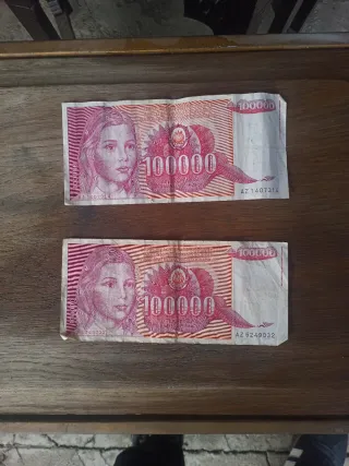 Banconote Jugoslavia 100.000 Dinara 1989