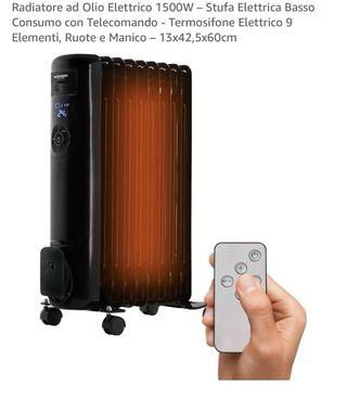 Radiatore ad Olio Wintem 1500W con Telecomando