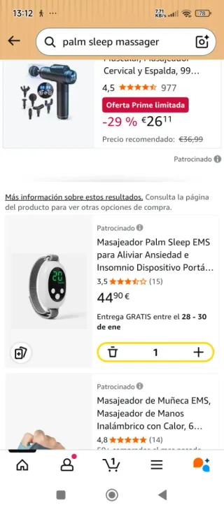 Palm Sleep Massager  fuera  ansiedad e insomnio