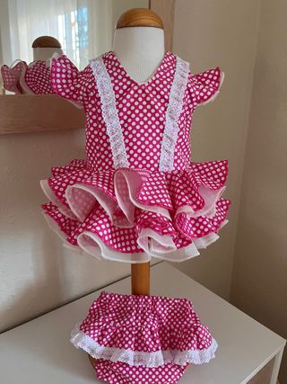 Vestido Flamenca Bebé Talla 1 Lunares