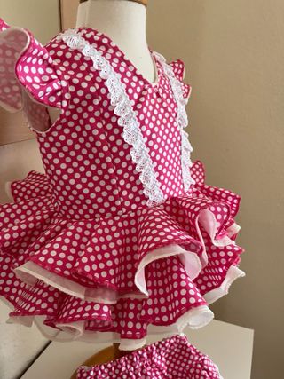 Vestido Flamenca Bebé Talla 1 Lunares
