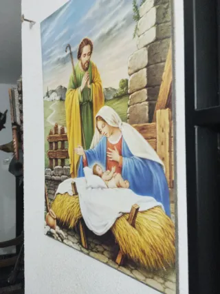 Lámina Nacimiento Jesús en Tabla Madera